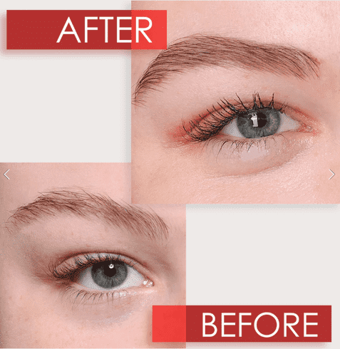 before and after using double lash serum by godefroy