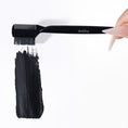 Load image into Gallery viewer, Eyebrow brush with black swatch