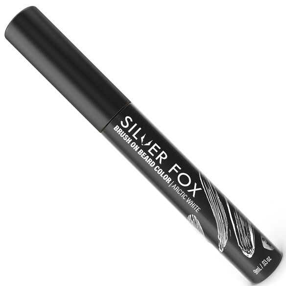 silver fox white brush on beard color
