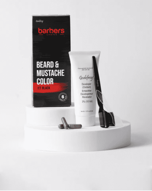 beard and mustache tint color jet black