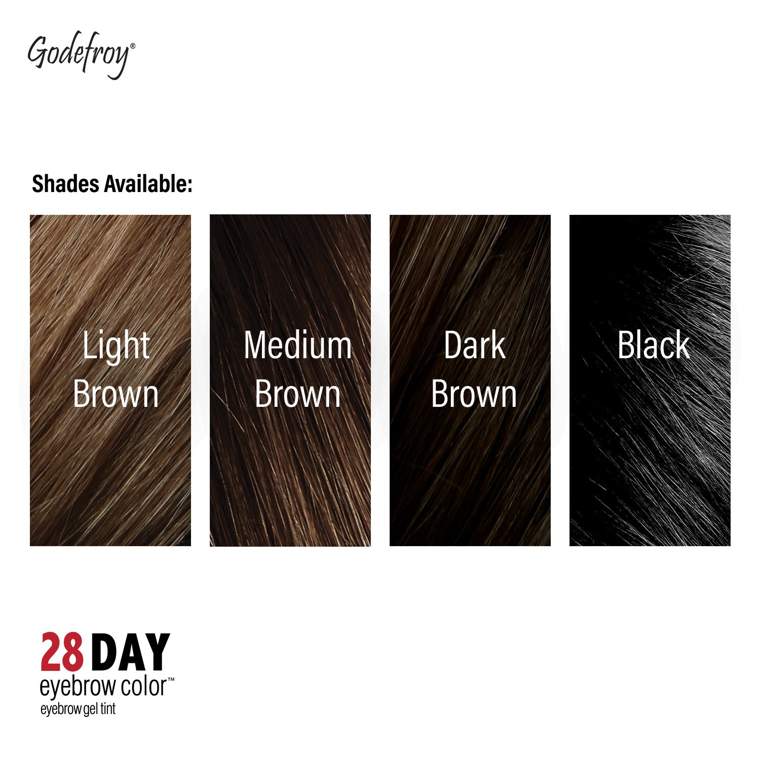 4 shades available for 28 day eyebrow color