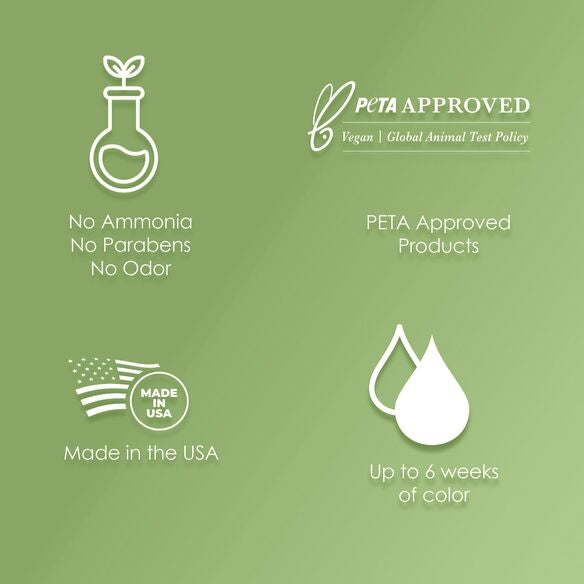 No harsh chemicals, peta approved, made in USA, and lasts to 6 weeks