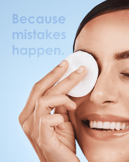 cotton pad used for removing mistakes
