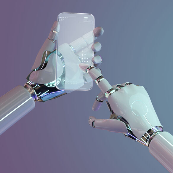 robot hands using glass device