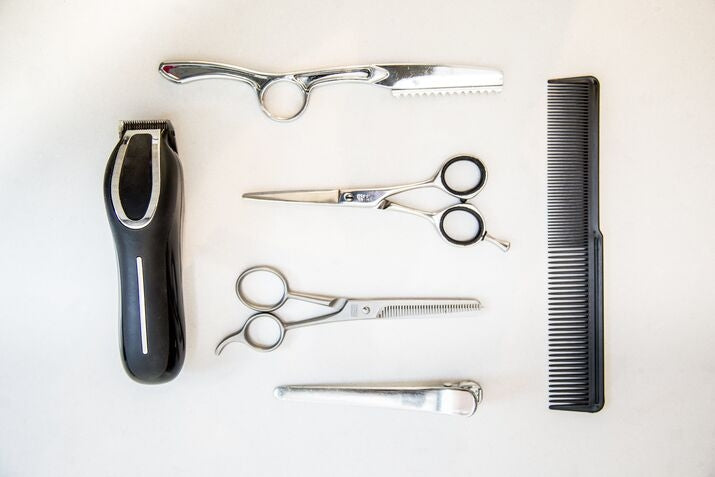 mens hair tools scissors and razors