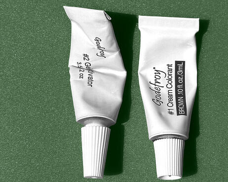 Godefroy's cream colorant and gel applicator tubes