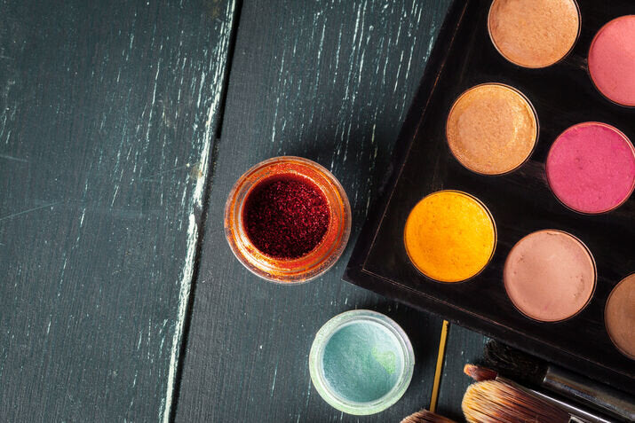 close up of eyeshadow palette