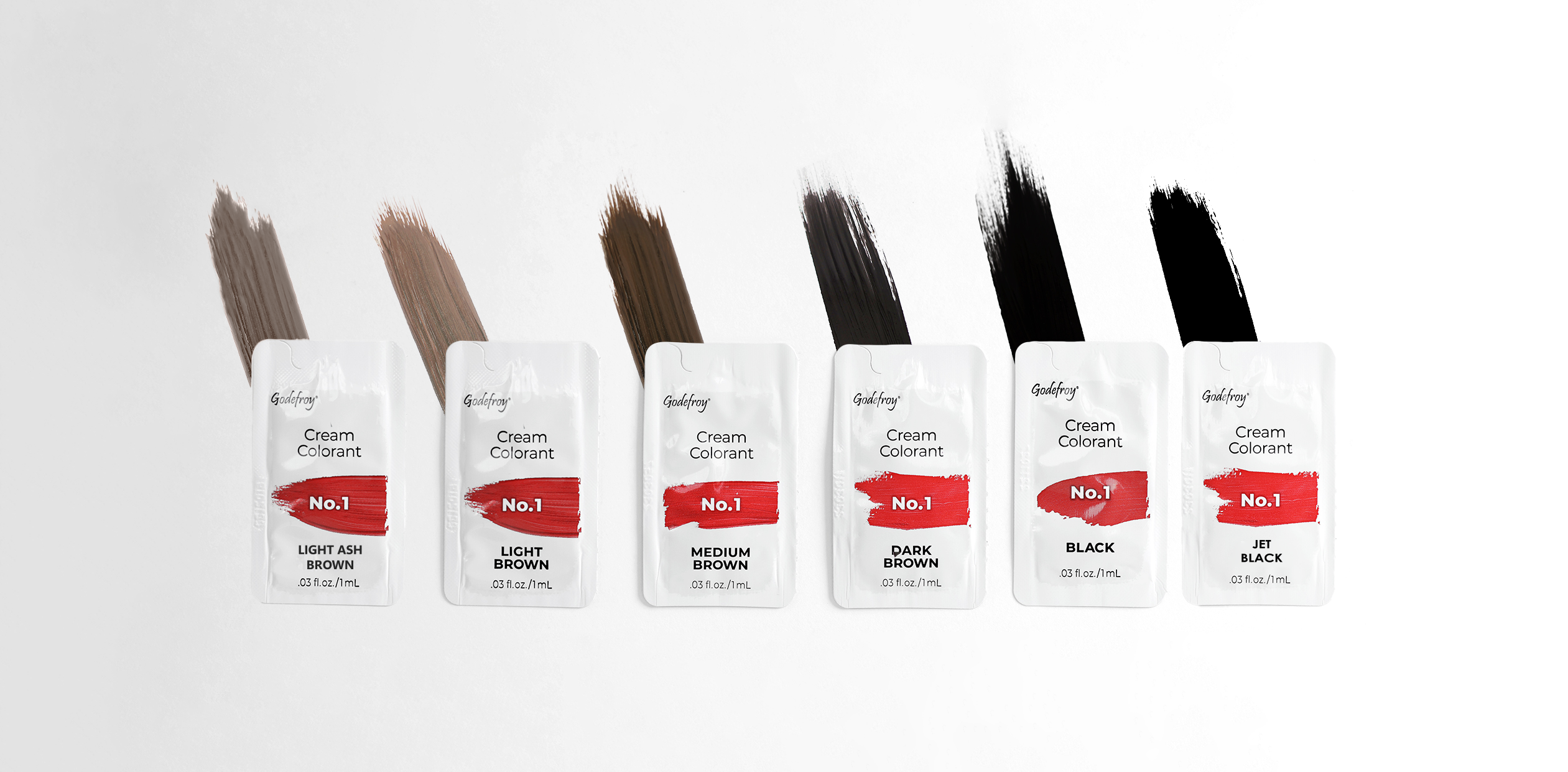 eyebrow tint sachets 6 different shades
