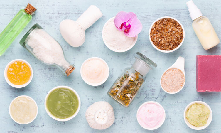 bath salts and lotion