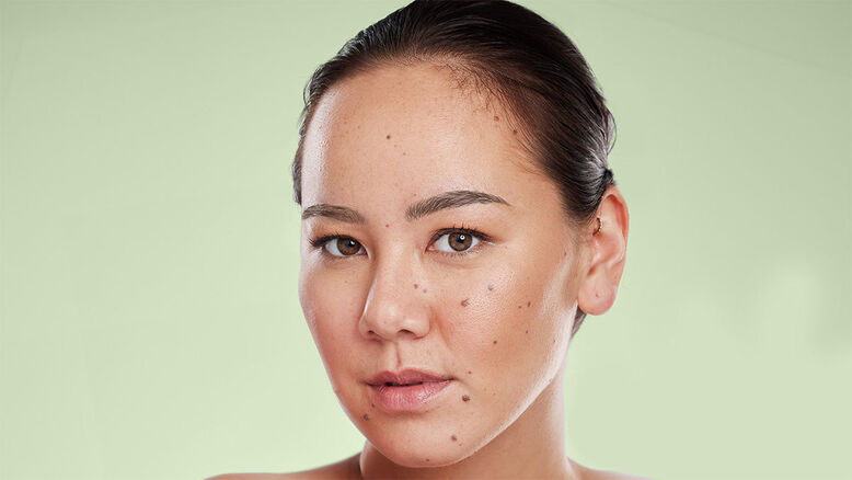 Woman posing with her tinted brows
