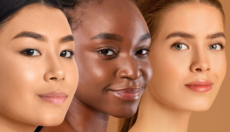 Different women with bold brows