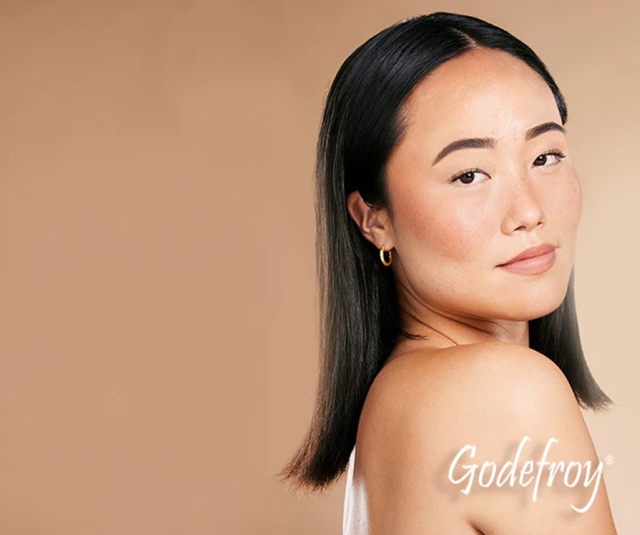 woman with godefroy instant eyebrow black brows 
