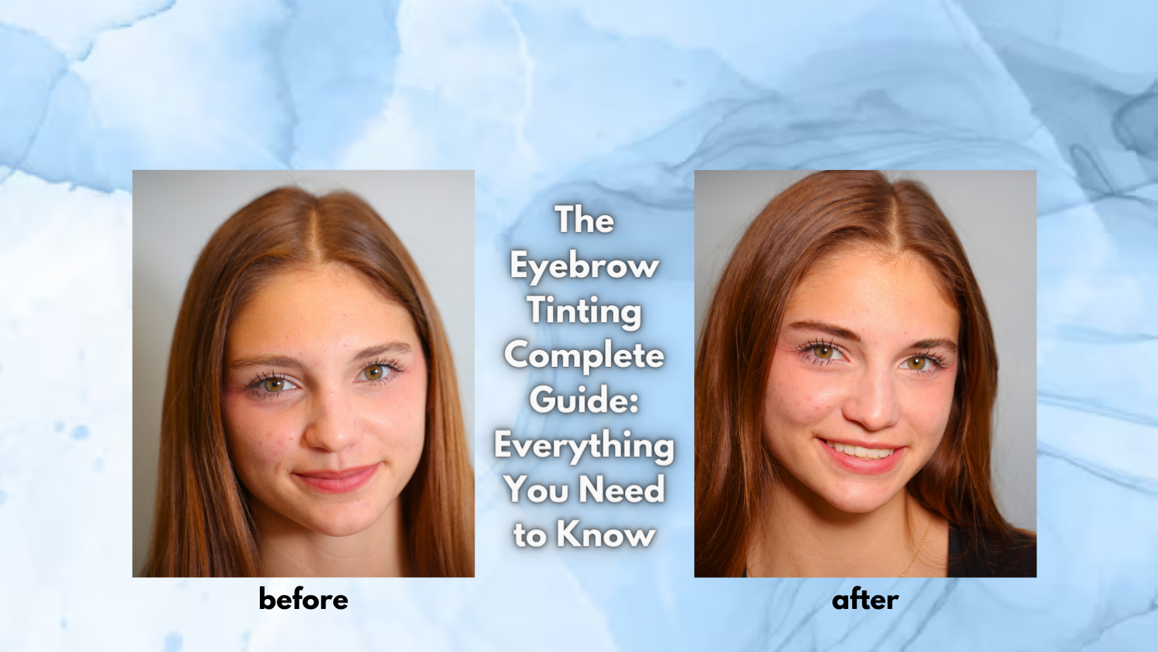 woman eyebrow tint before and after 