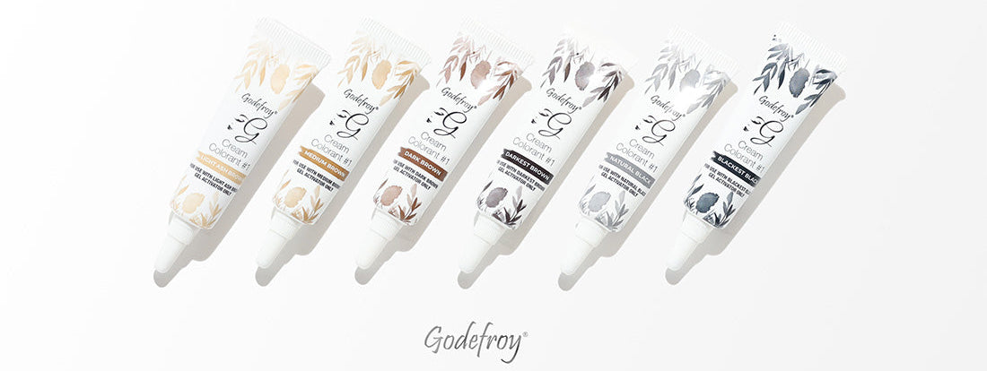 All six shades of Godefroy's cream colorant.