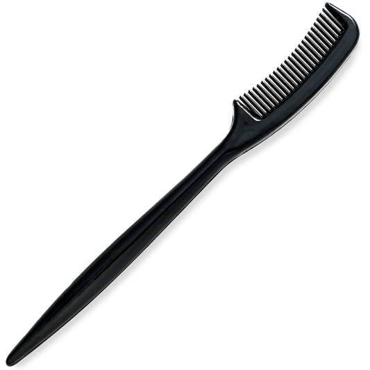 Black Plastic Disposable Eyebrow Comb - 25 Pieces
