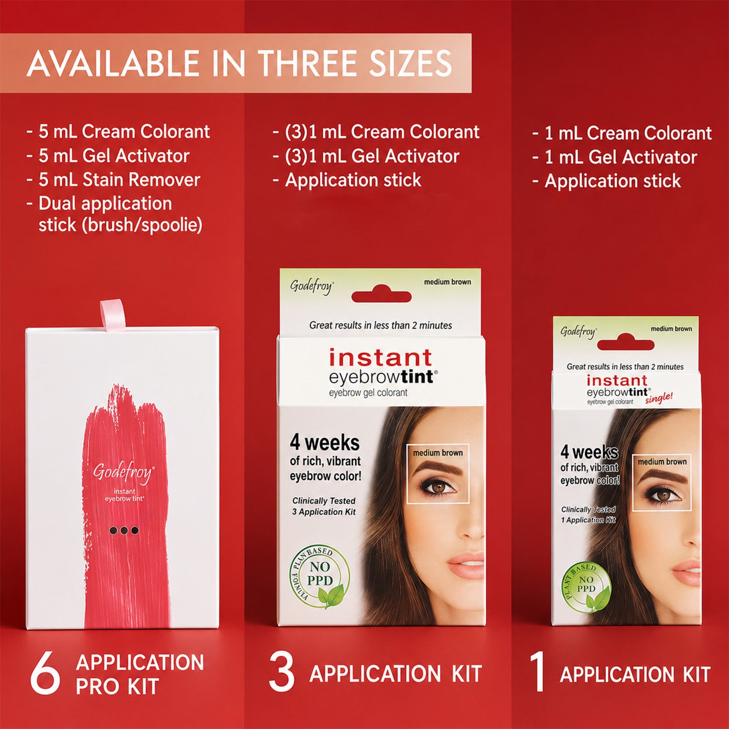 Instant Eyebrow Tint | Natural Eyebrow Tinting Kit by Godefroy