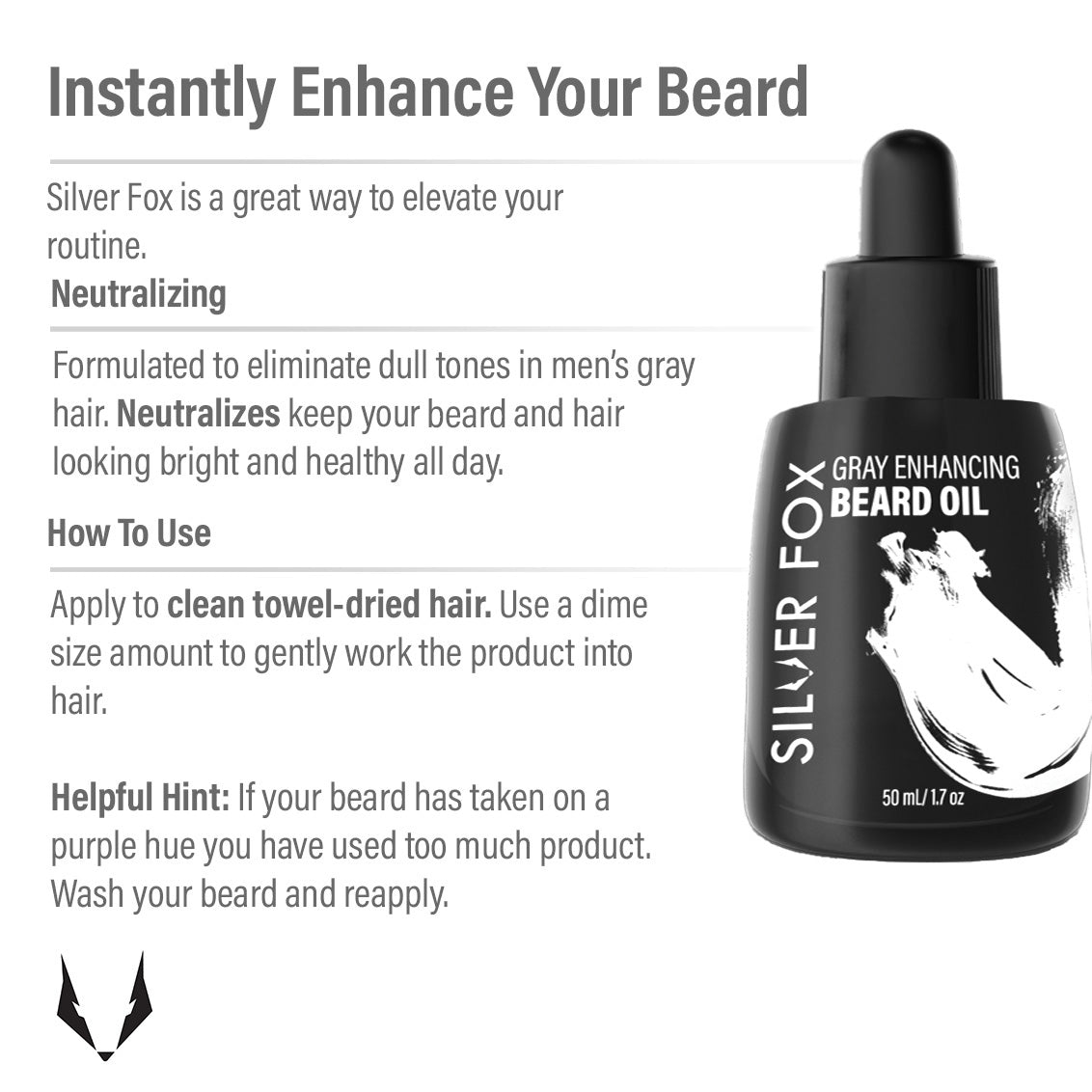Silver Fox Beard Oil for Gray Hair