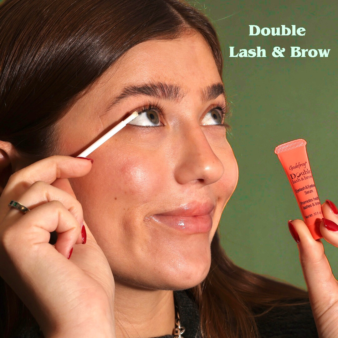 women applying lash and brow growth serum