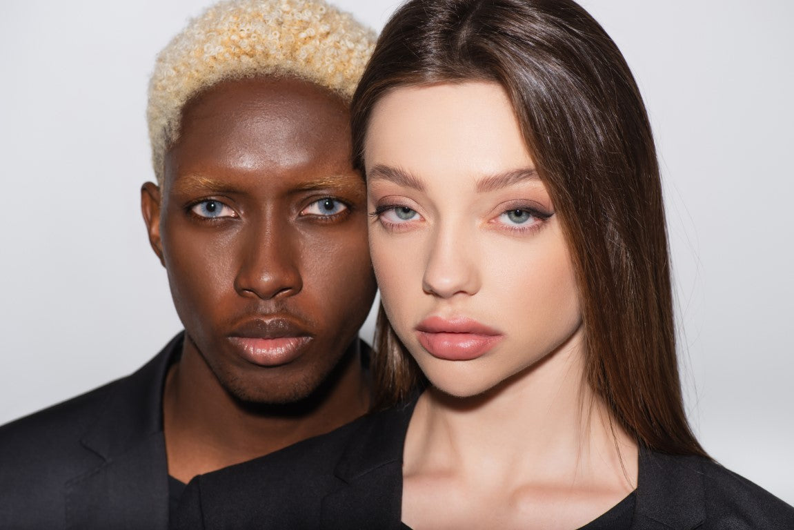 Man and woman models with bleached brows