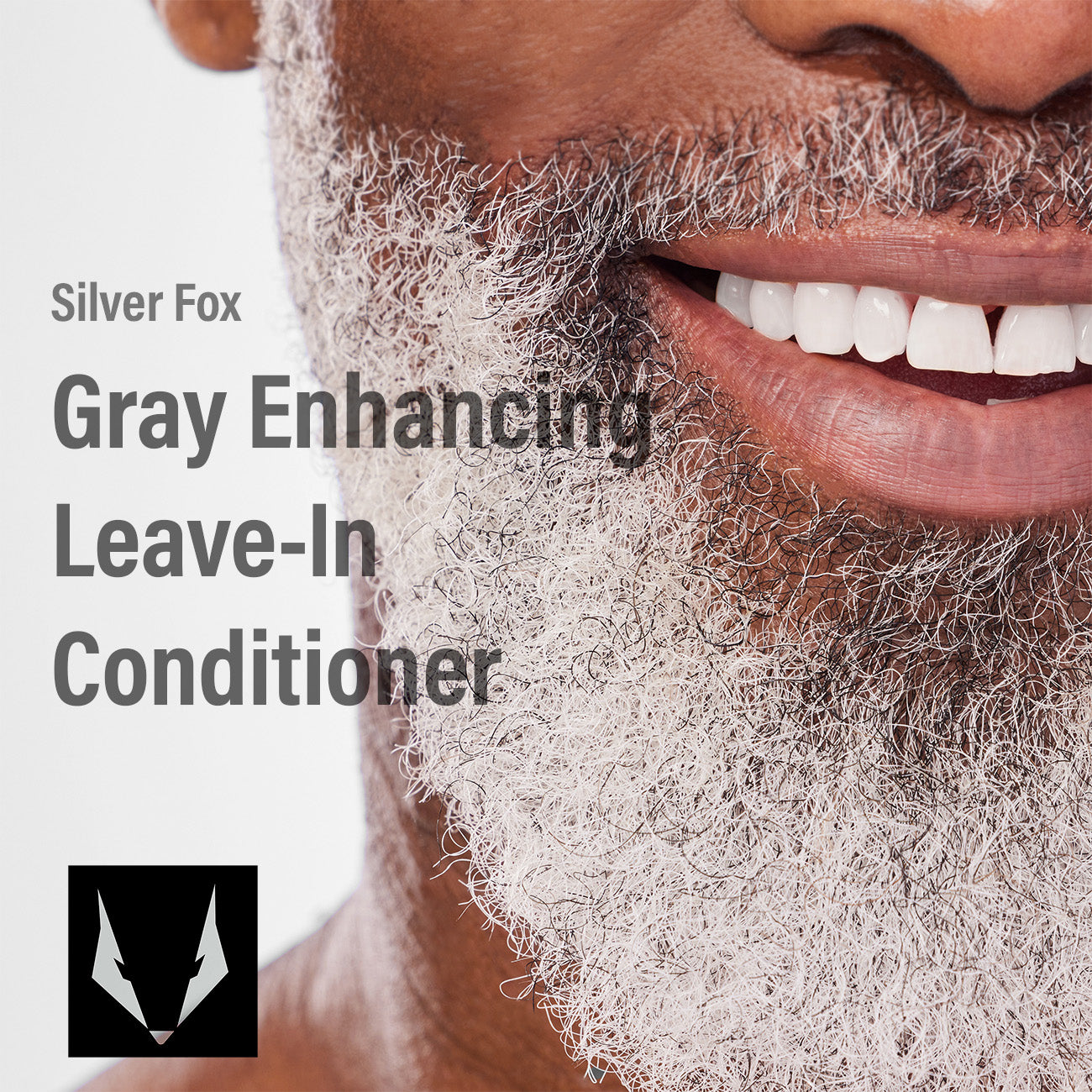 Man with gray beard using leave in conditioner