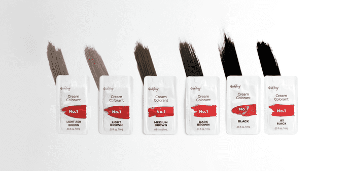 multiple colors of eyebrow tint packets 